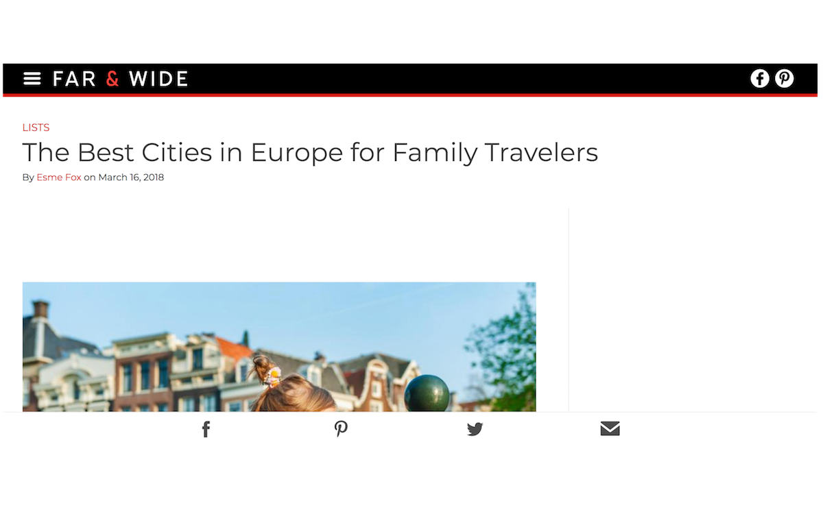 Family travel article by Esme Fox