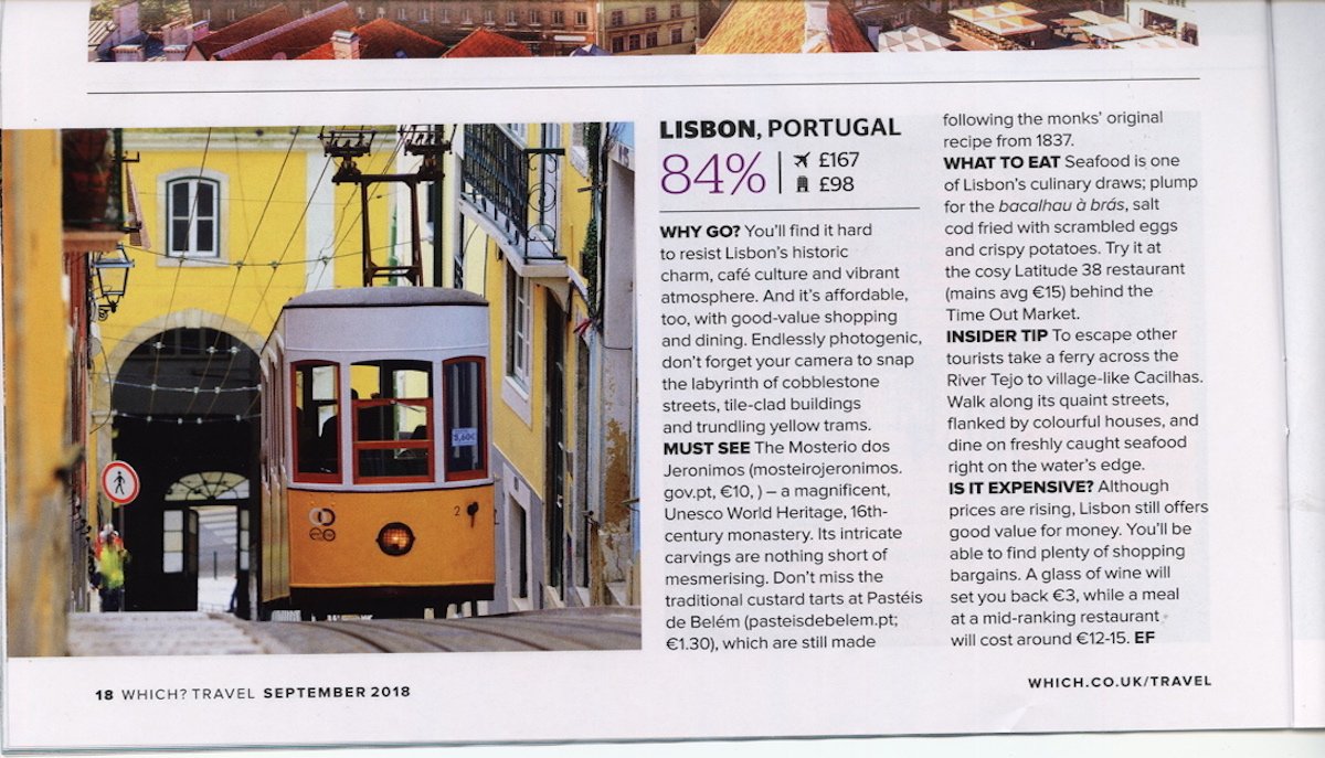 Which? Travel article on Lisbon by Esme Fox