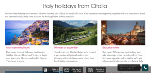 Citalia landing pages by Esme Fox