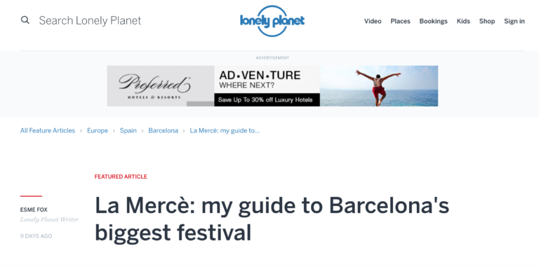 La Mercè Festival guide for Lonely Planet