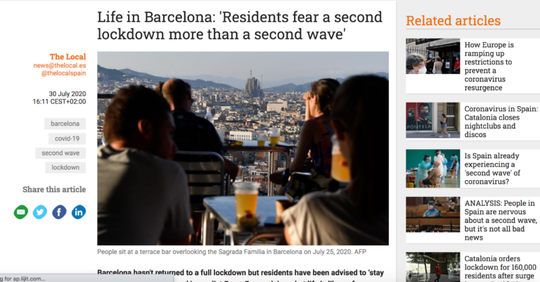 Article on second wave in Barcelona by Esme Fox