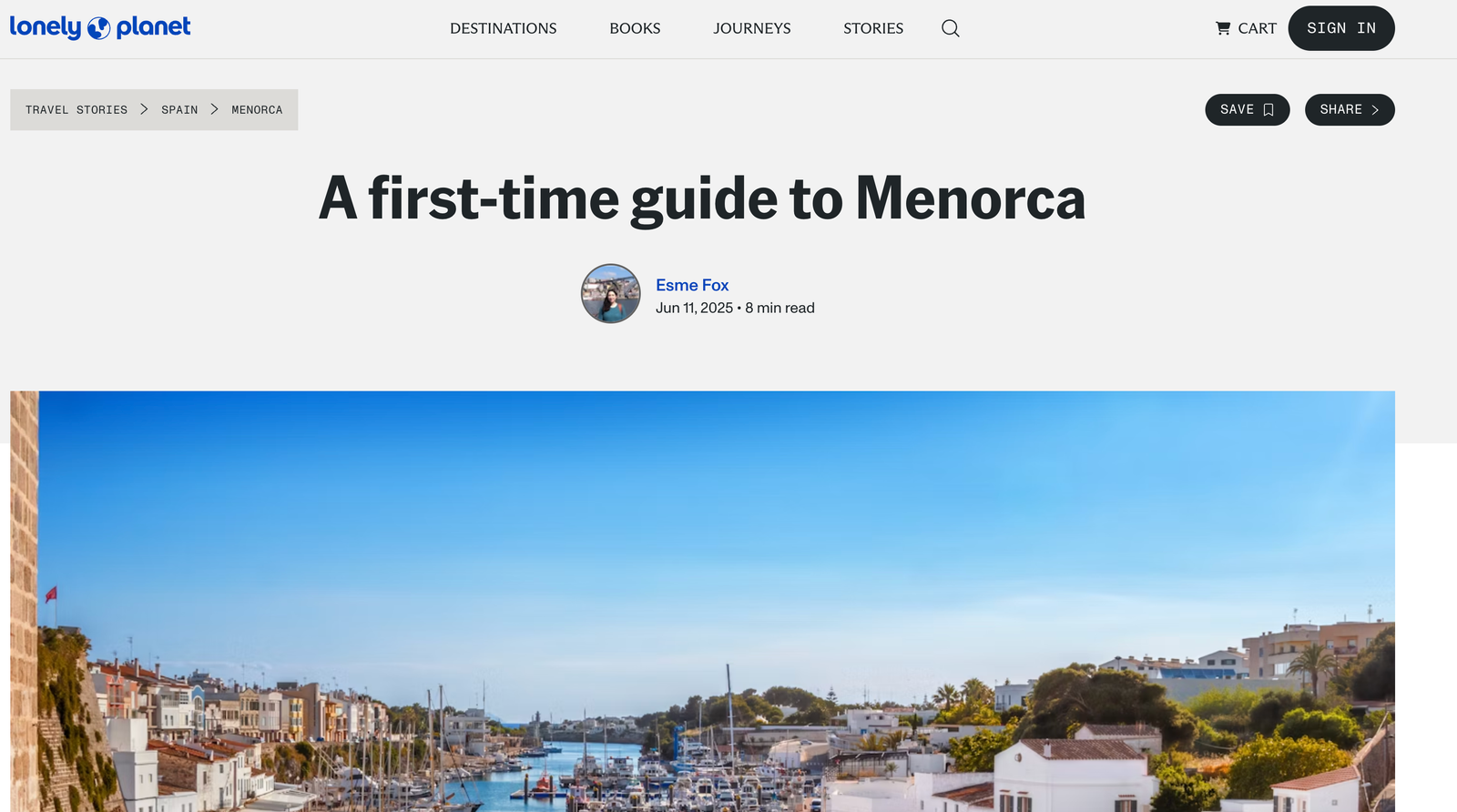Menorca article.